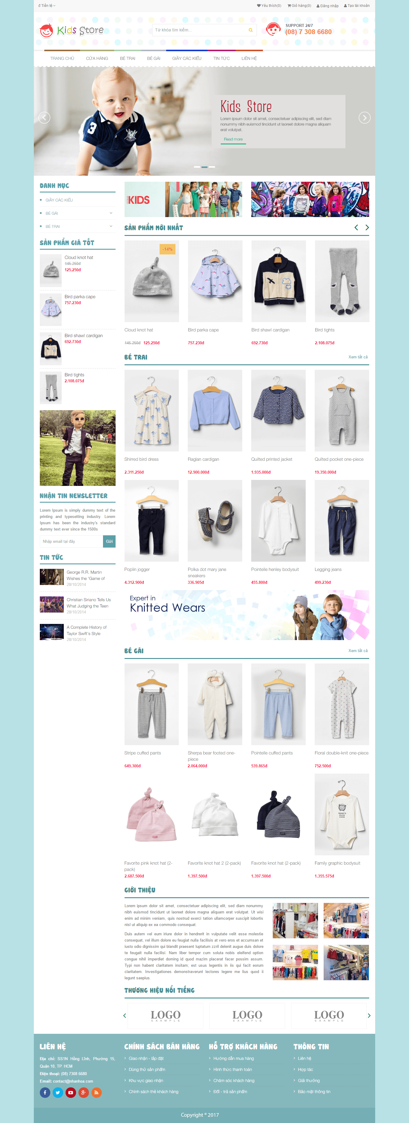 Website bán hàng thời trang cho bé