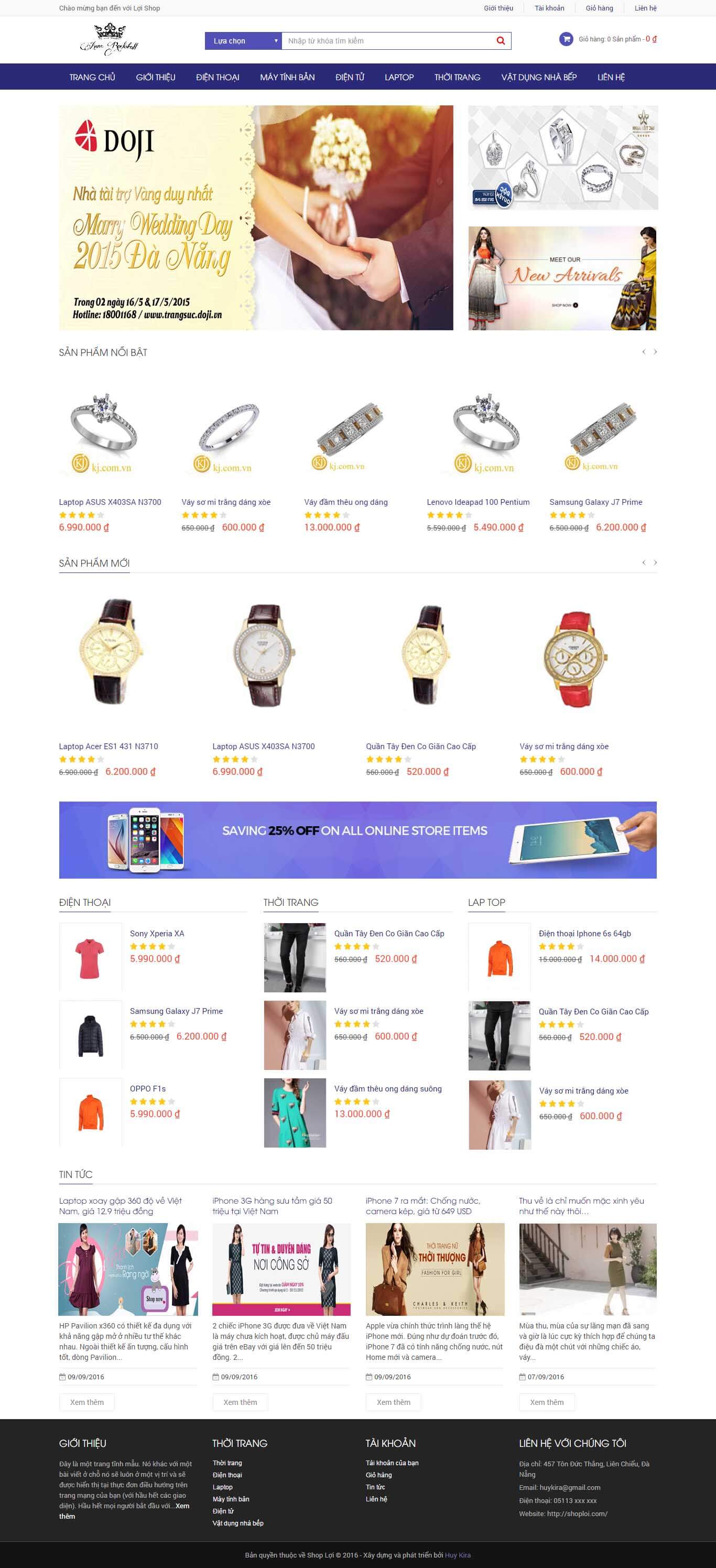Website bán hàng trang sức