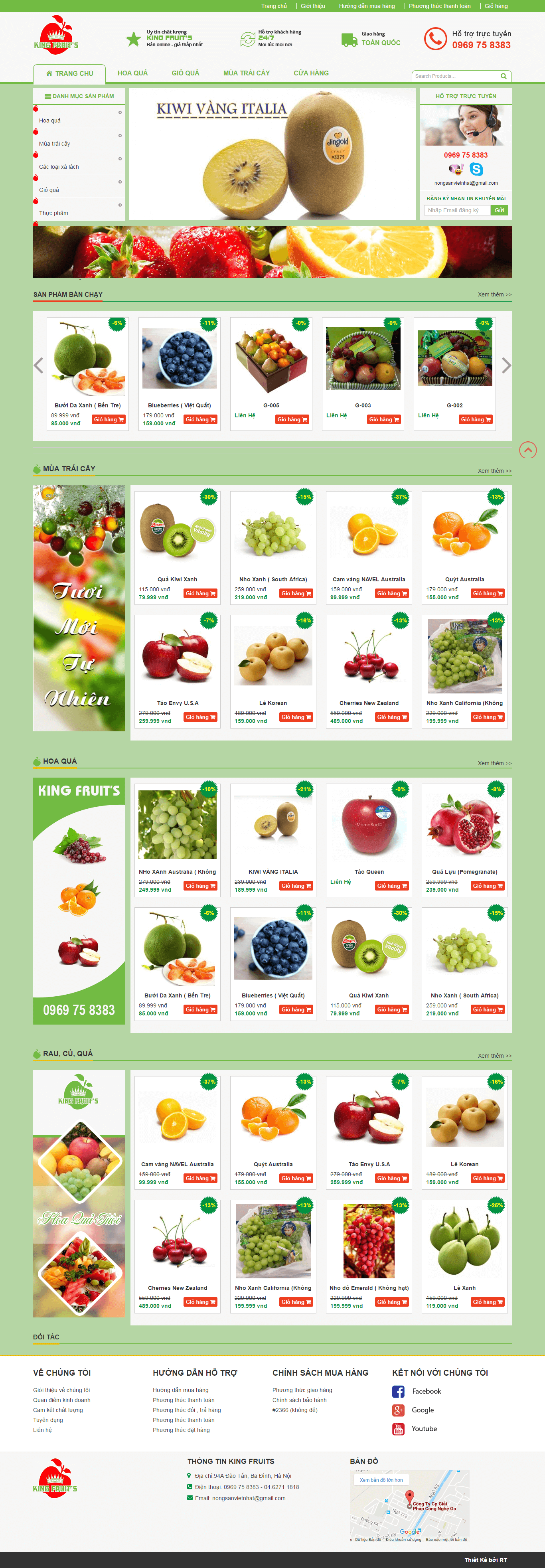 Website bán hoa quả sạch