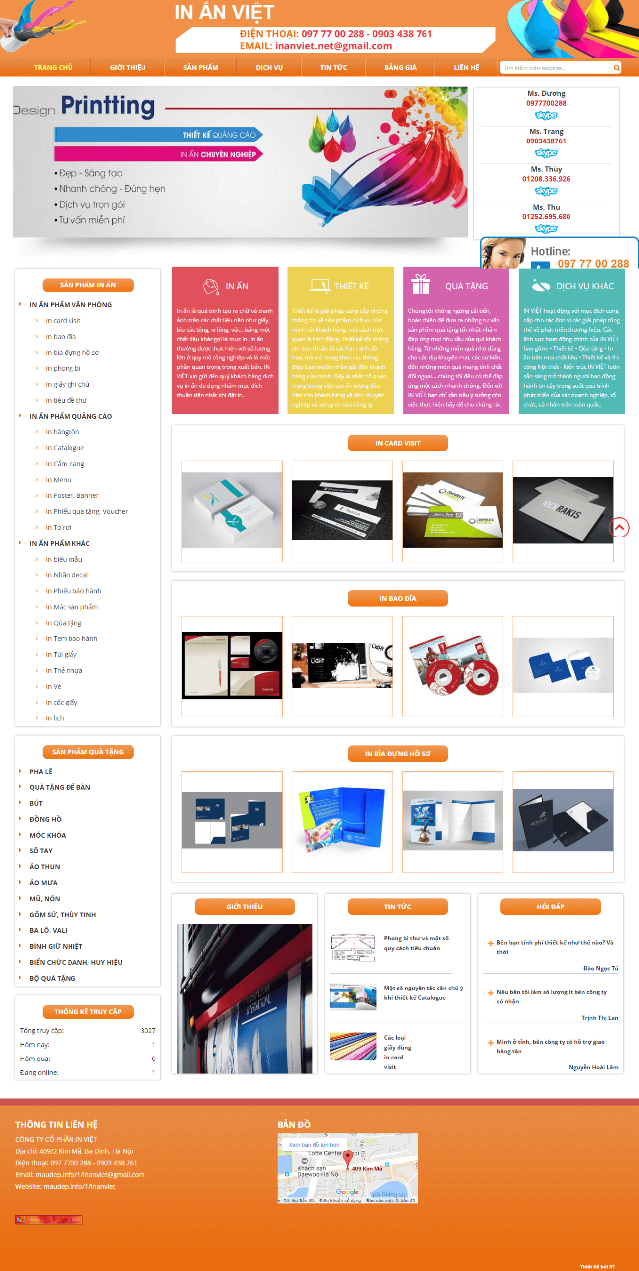 Website quảng cáo in ấn