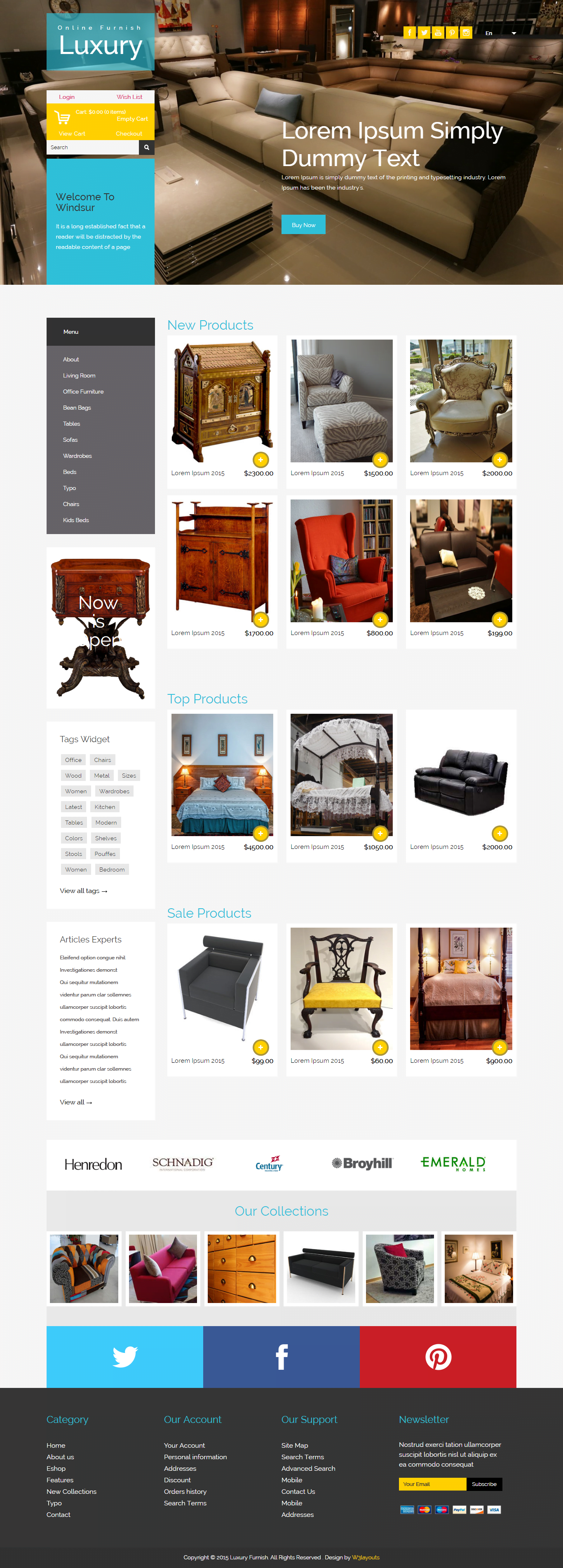 Mẫu website bán nội thất luxury