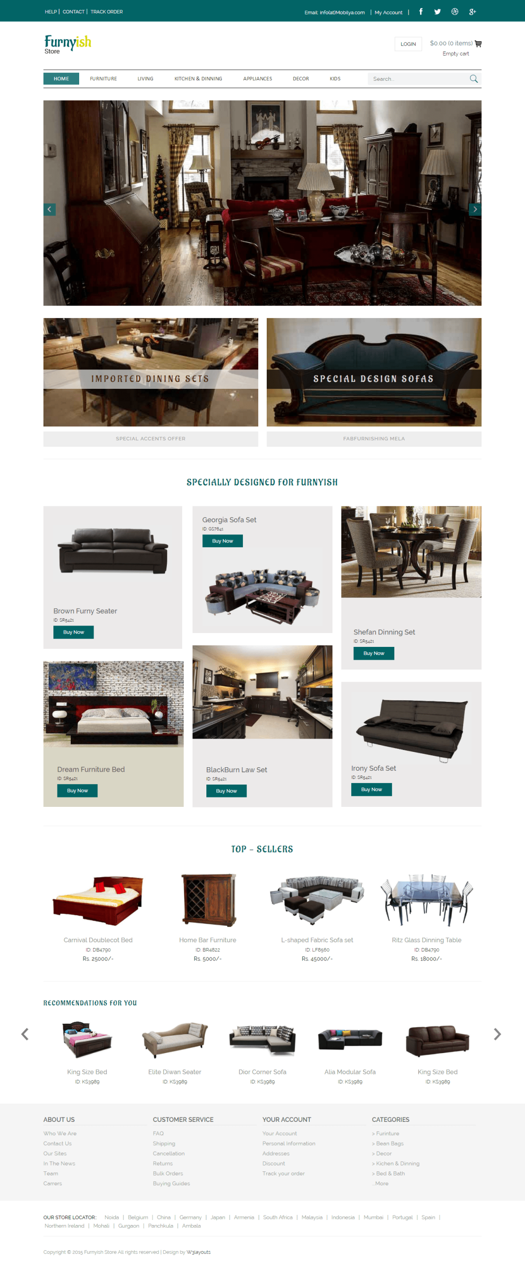 Mẫu website bán nội thất Furnyish