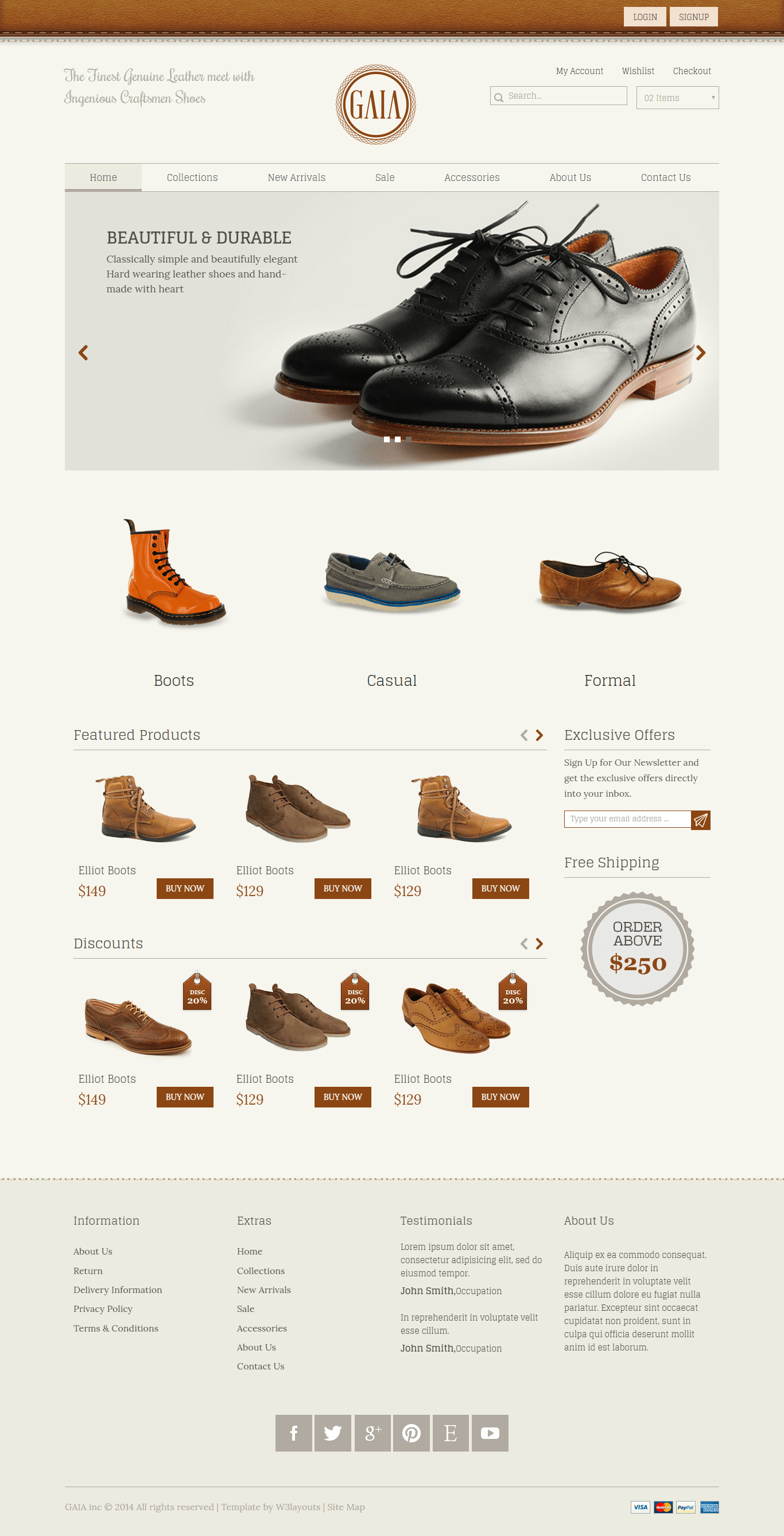 Mẫu website bán giầy GAIA