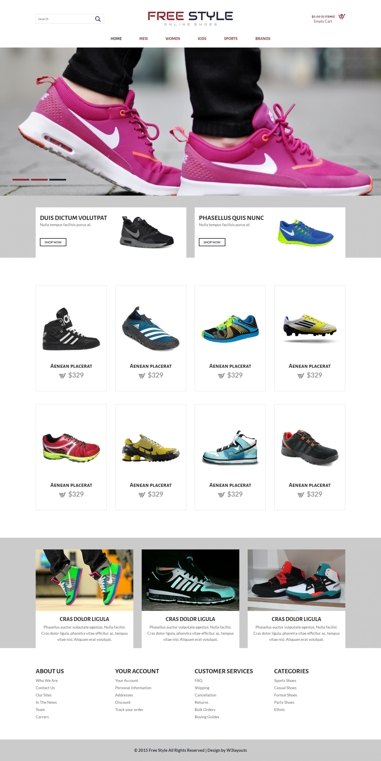 Mẫu website bán giầy thể thao Free Style