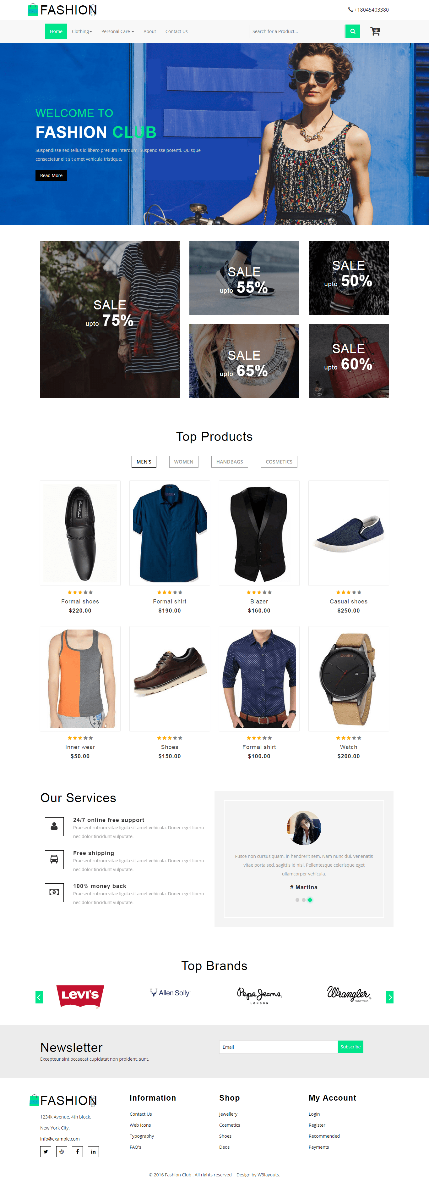 Mẫu website bán hàng thời trang Fashion