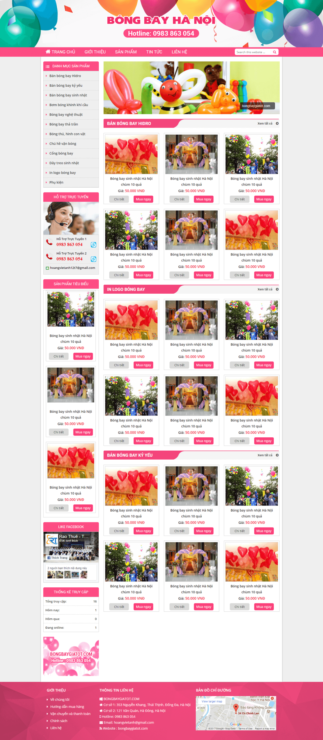 Website Bán Bóng Bay