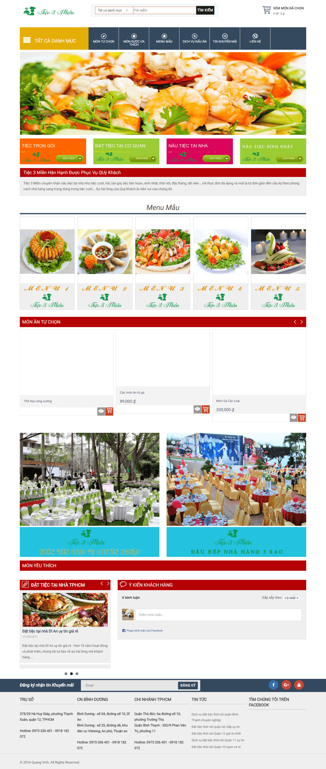 Mẫu website Dịch Vụ Tiệc 02