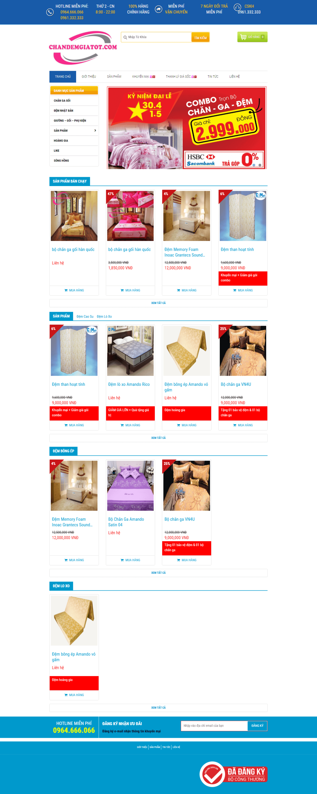 Website Bán Chăn Ga Gối Đệm