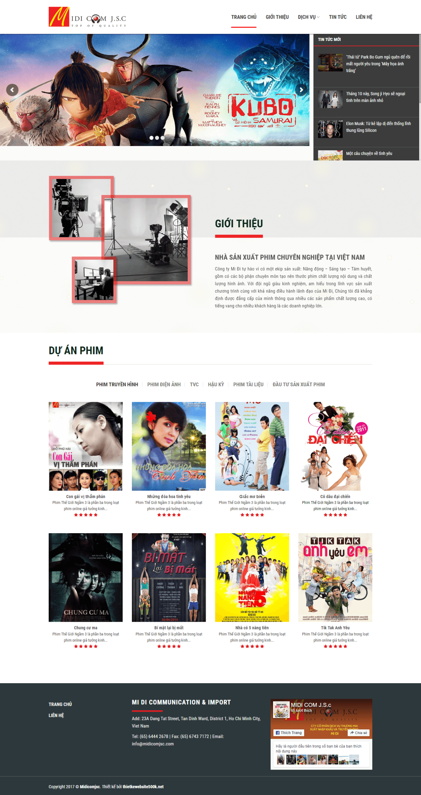 Mẫu website Nhà Làm Phim