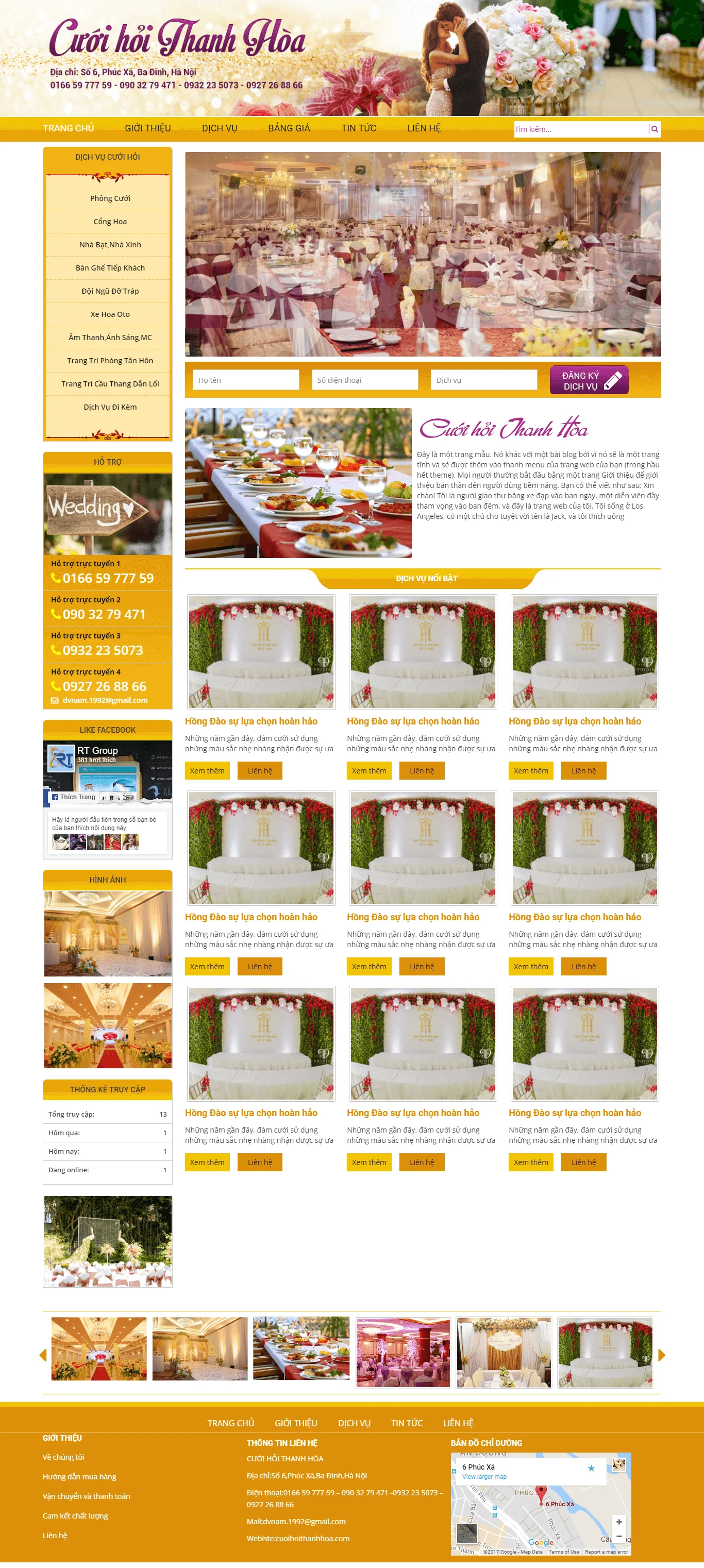 Mẫu website Dịch Vụ Cưới Hỏi