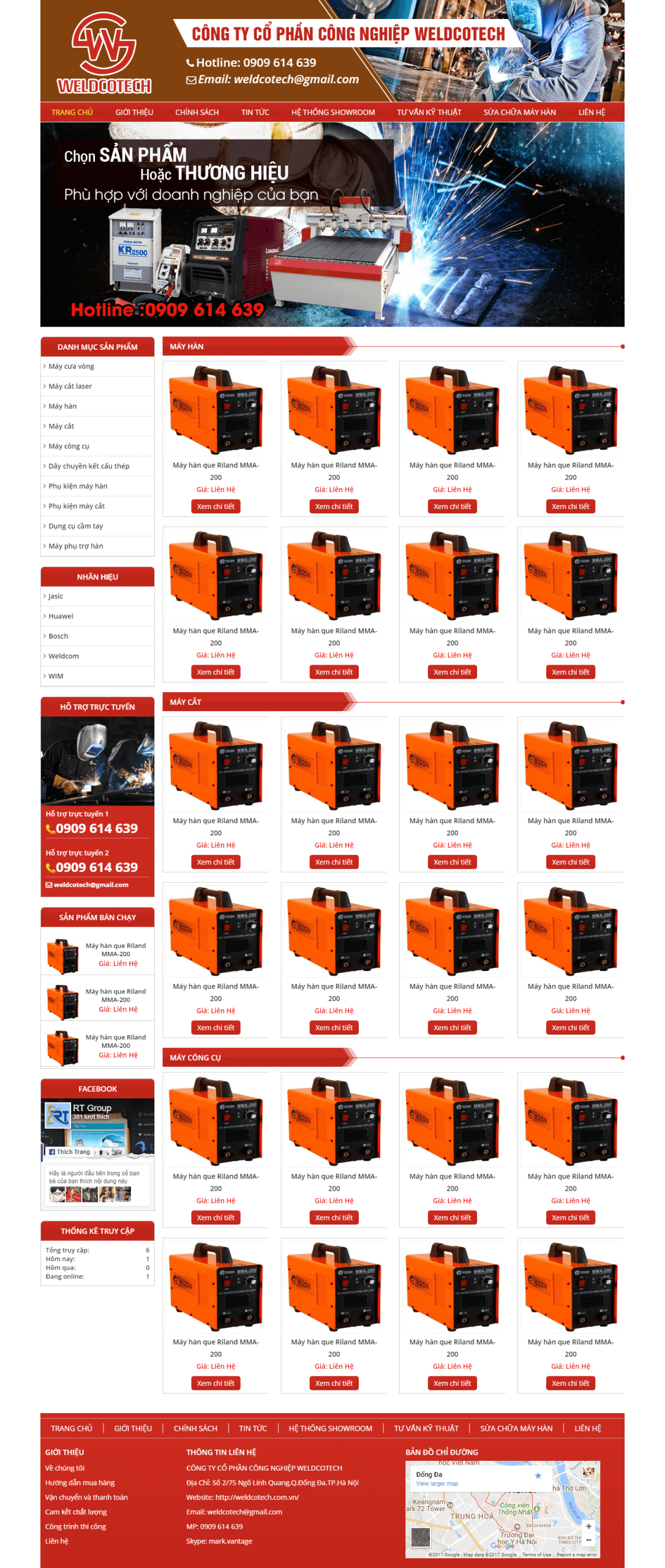 Mẫu website Thương Mại Điện Tử (Máy Móc)