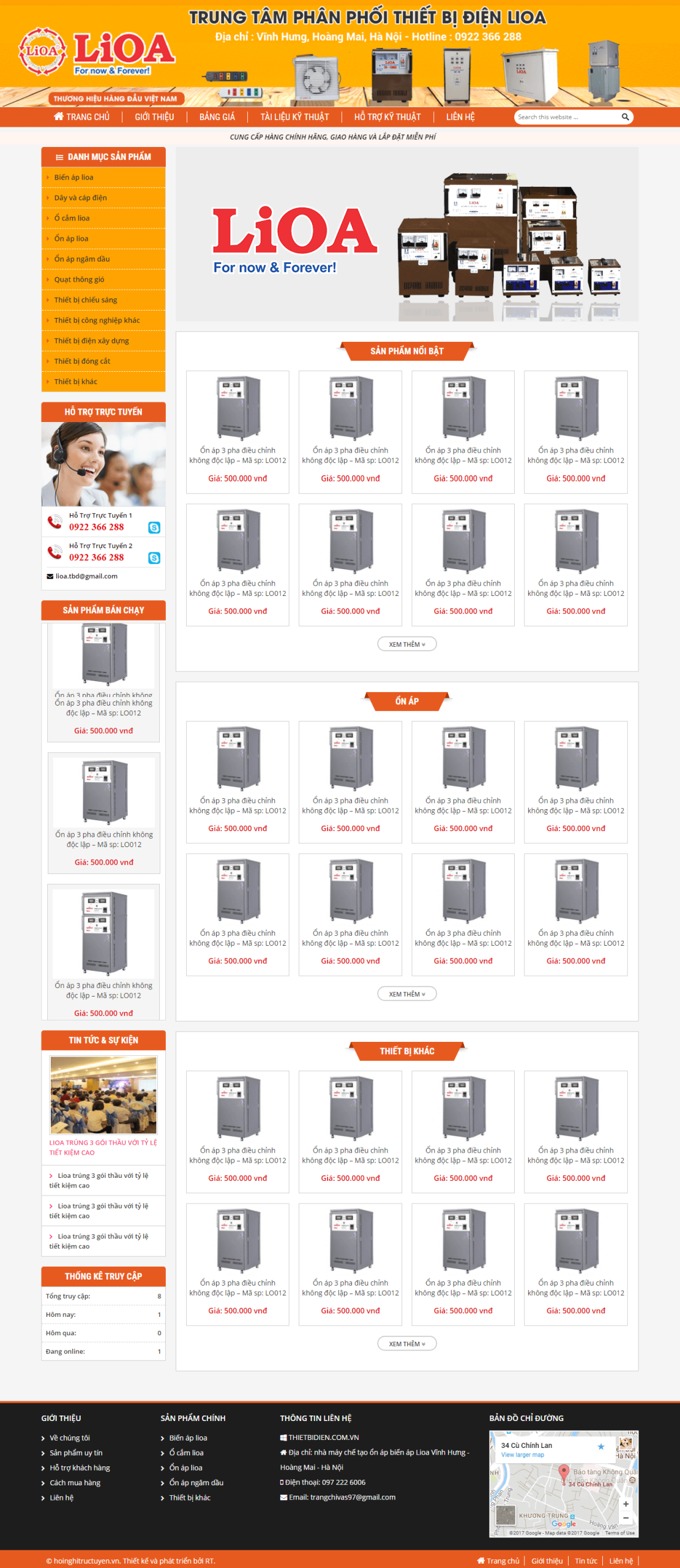 Website Thiết Bị Điện LIOA