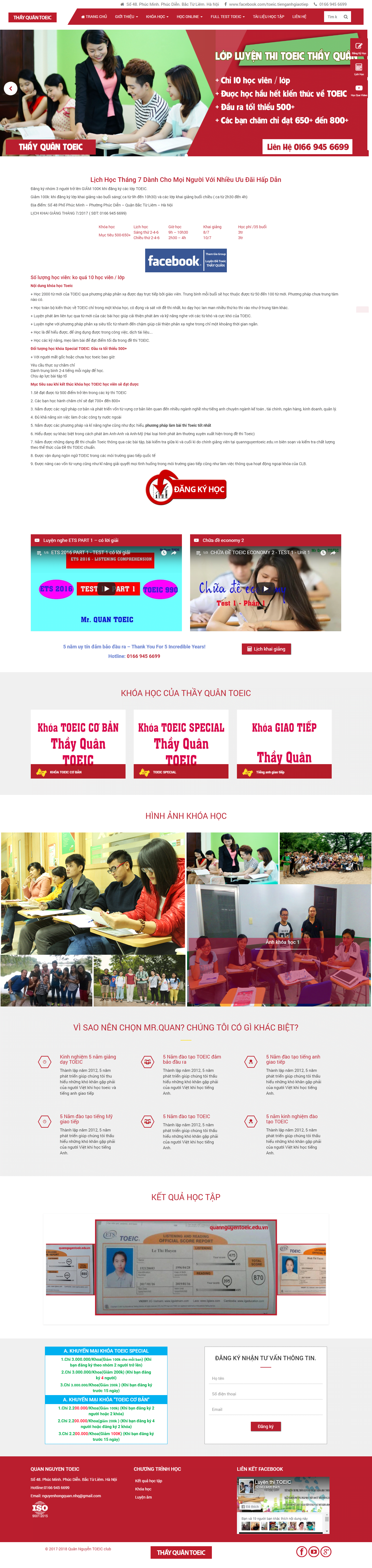 Website trung tâm dạy tiếng anh