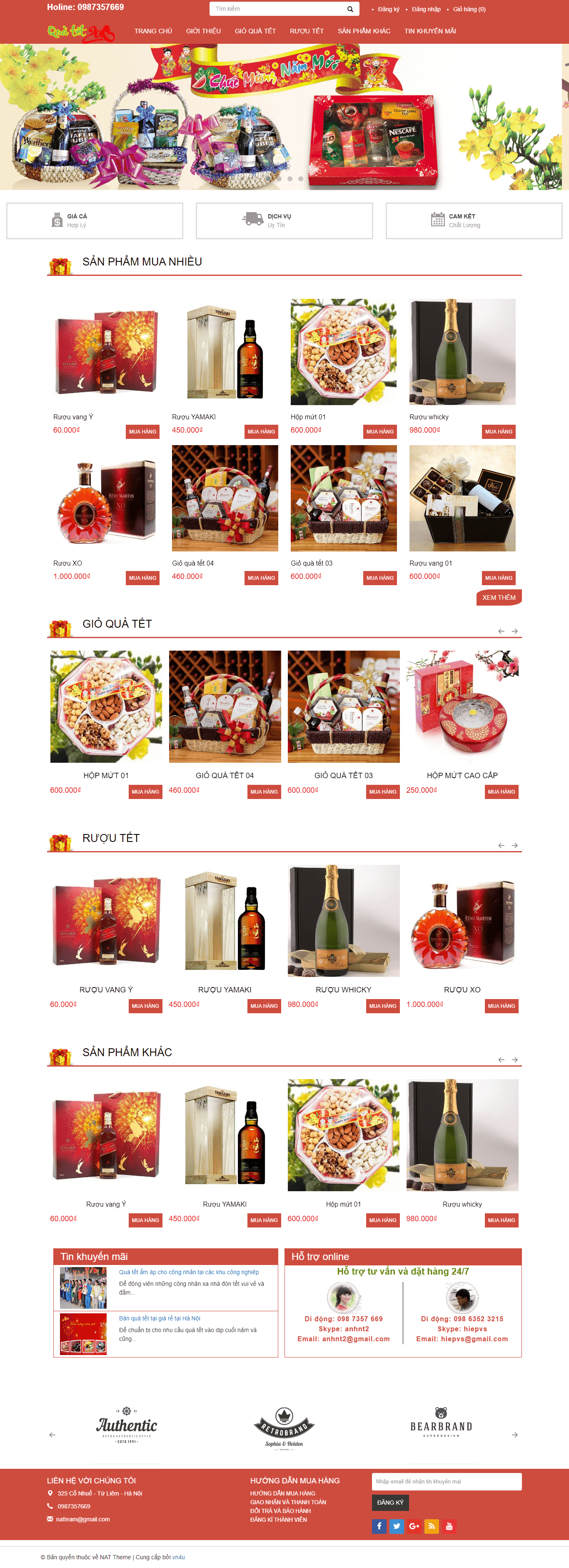 Website Shop Bán Quà Tết