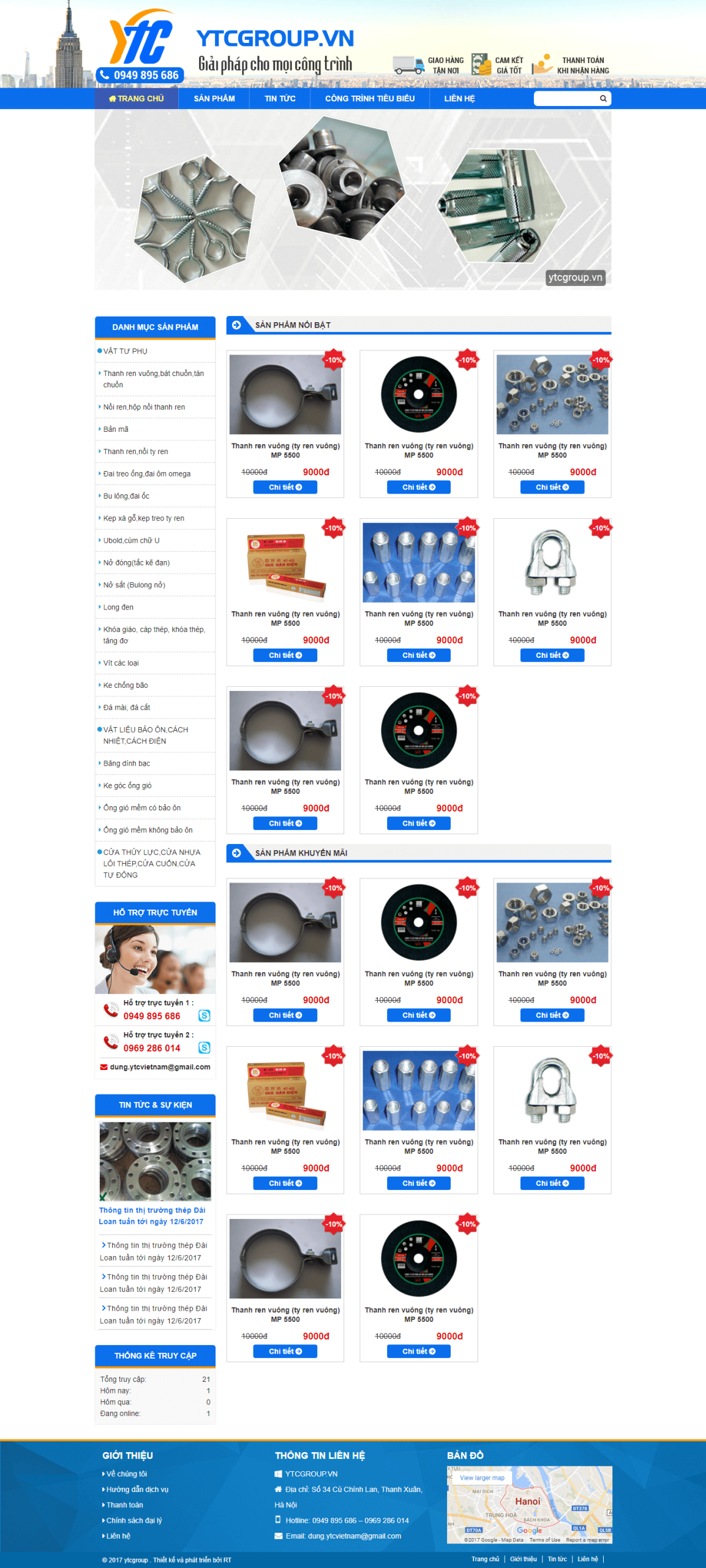 Website Vật Tư Phụ Xây Dựng Công Trình