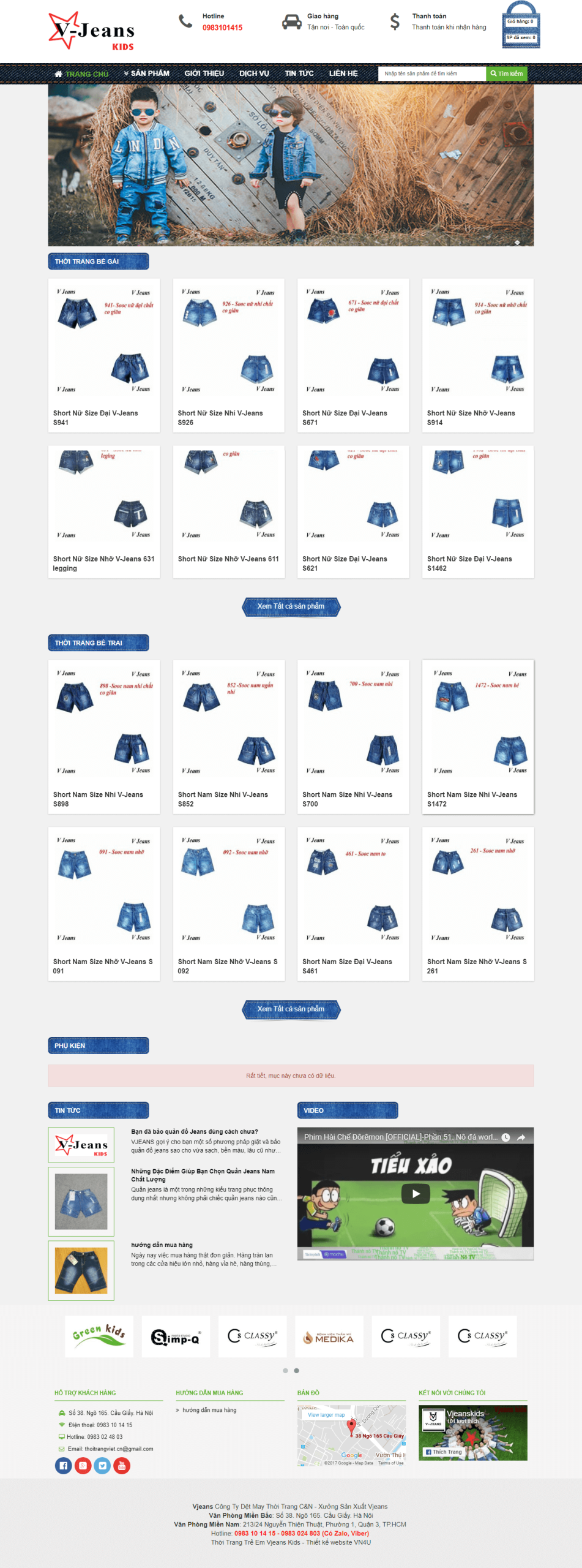 Mẫu website Thời Trang 01 (Jean bé)
