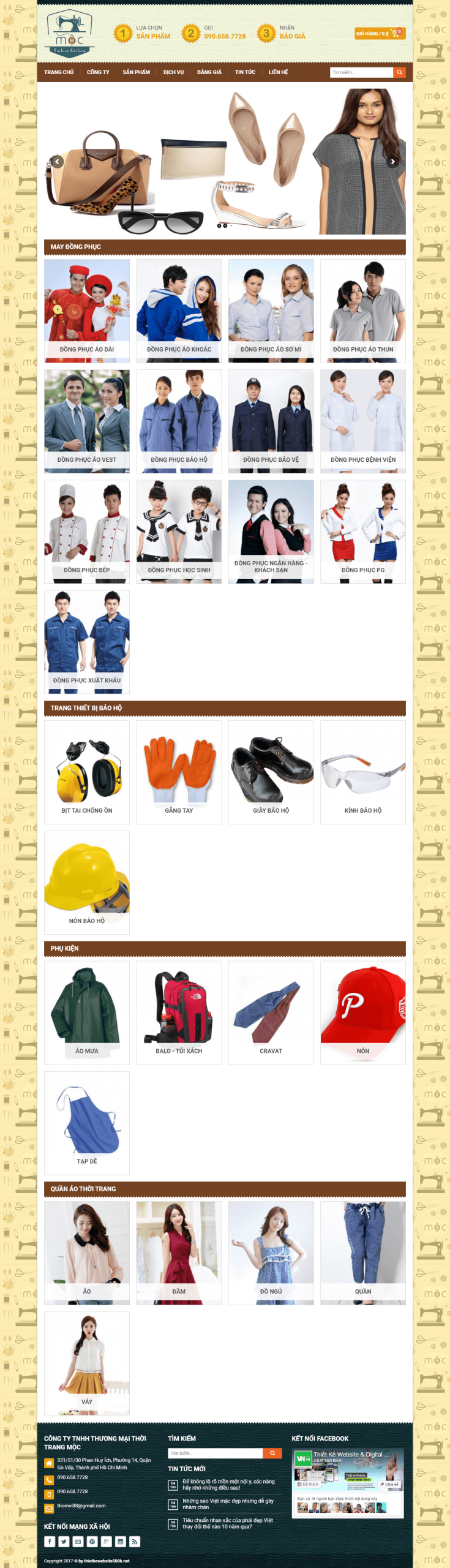 Mẫu website Thời Trang 07 (May Đồng Phục)