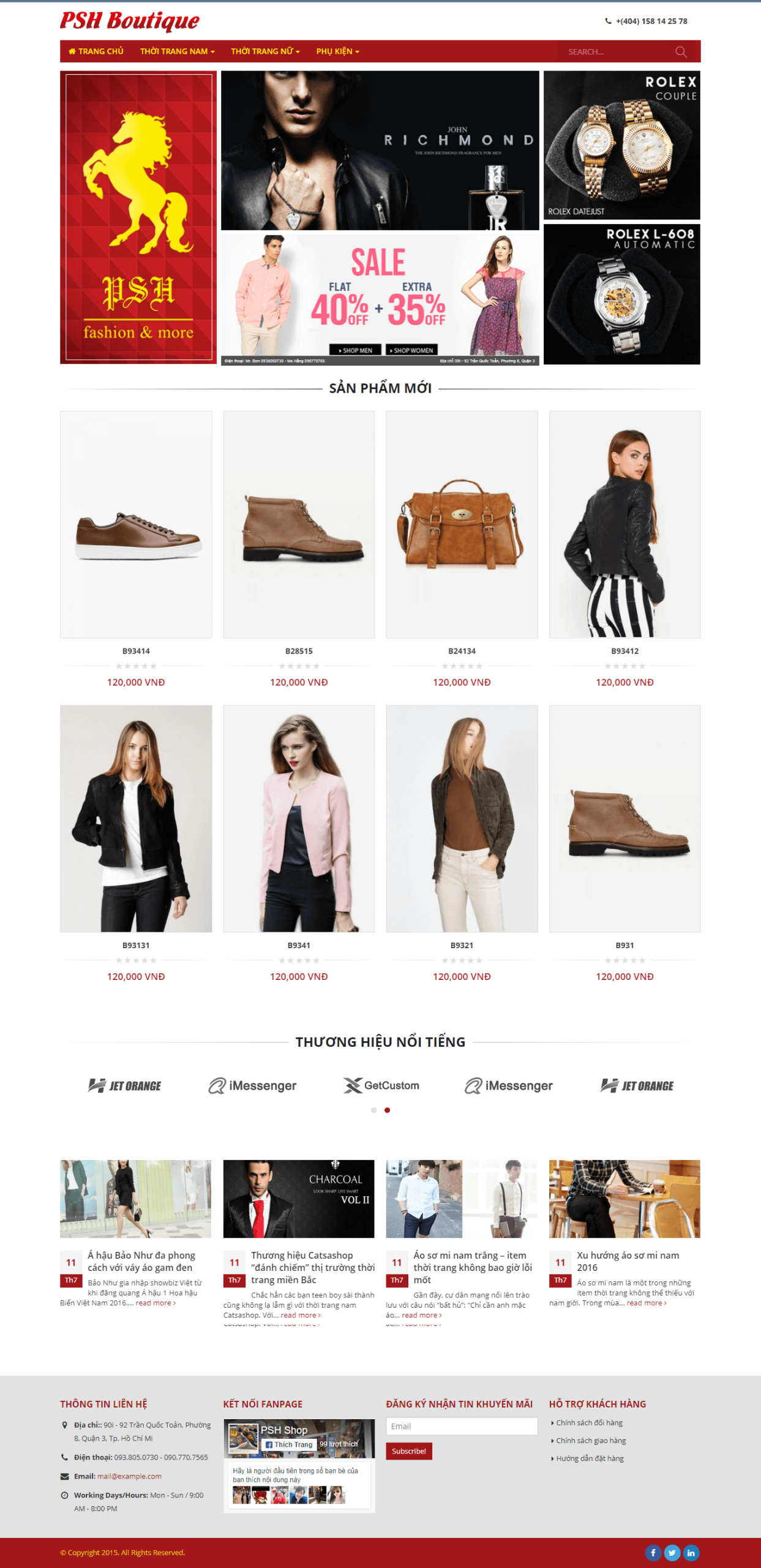 Mẫu website Thời Trang 08