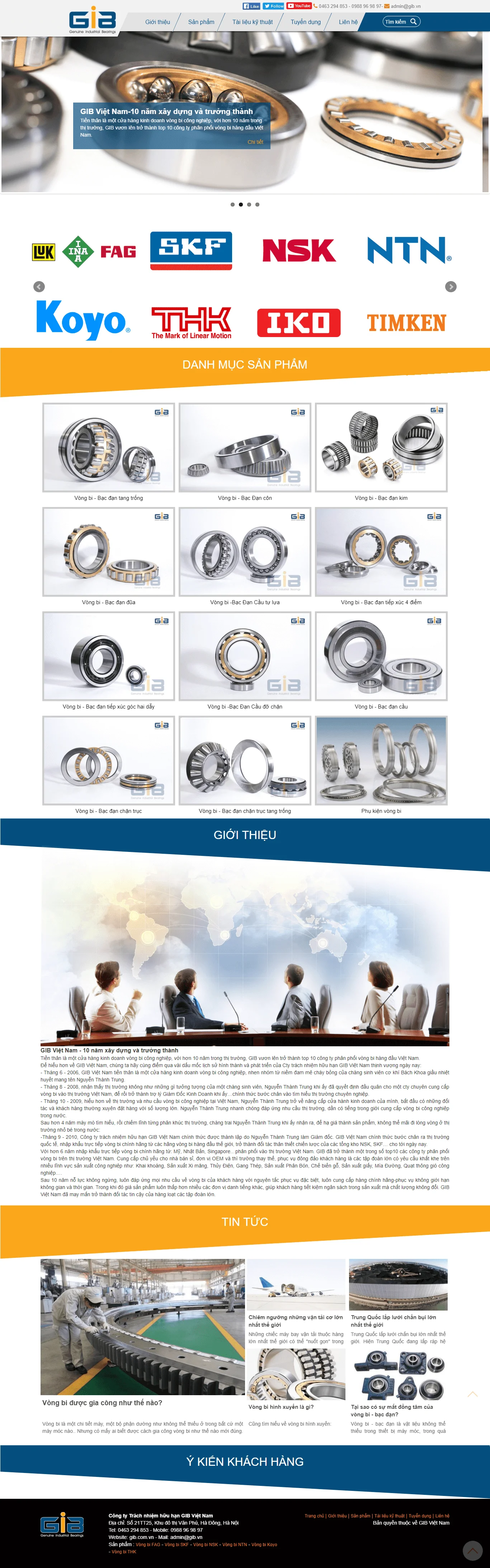 Website Doanh Nghiệp Công Ty GIB (Vòng Bi)