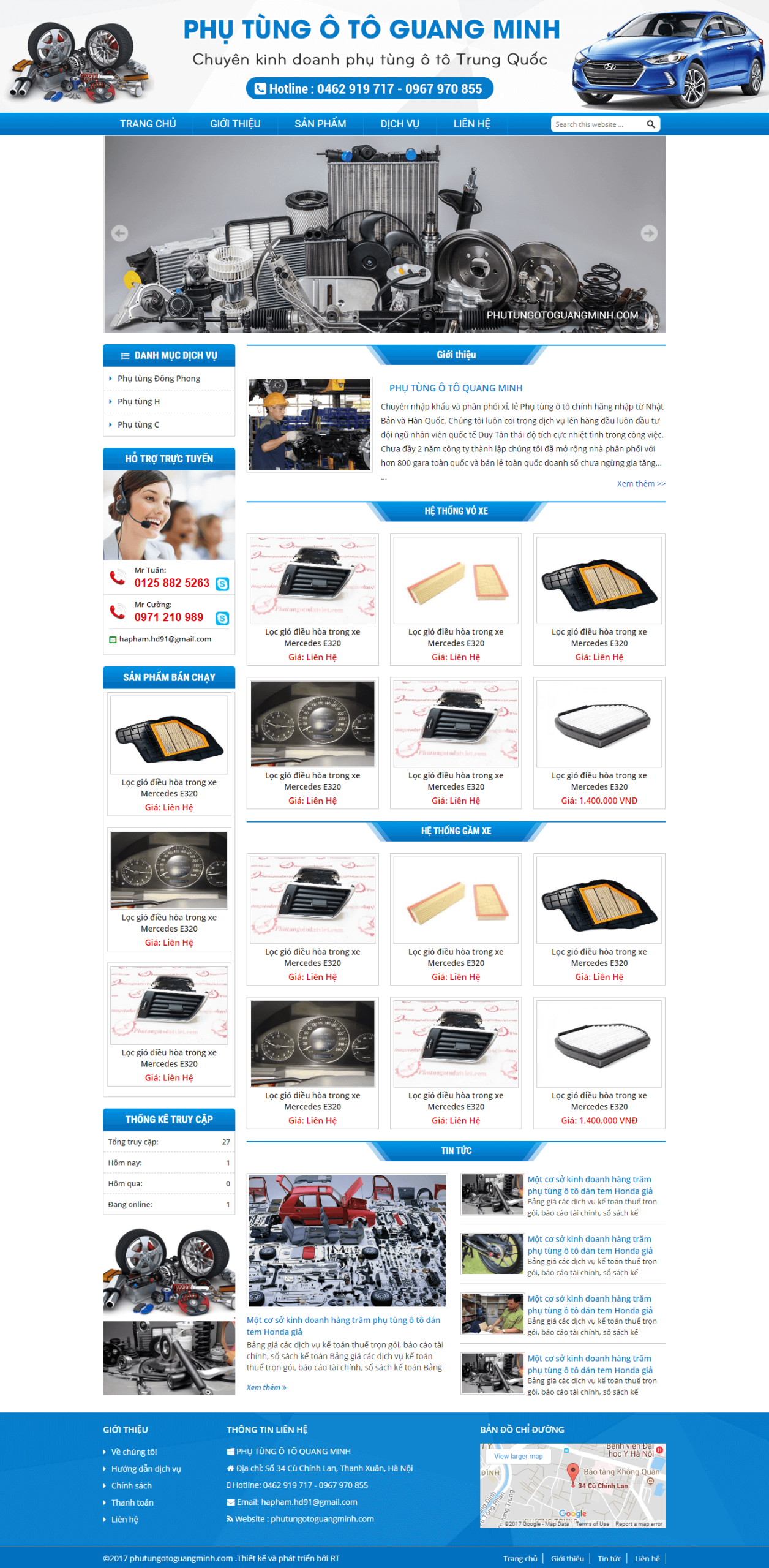 Mẫu website Phụ Tùng Xe 2
