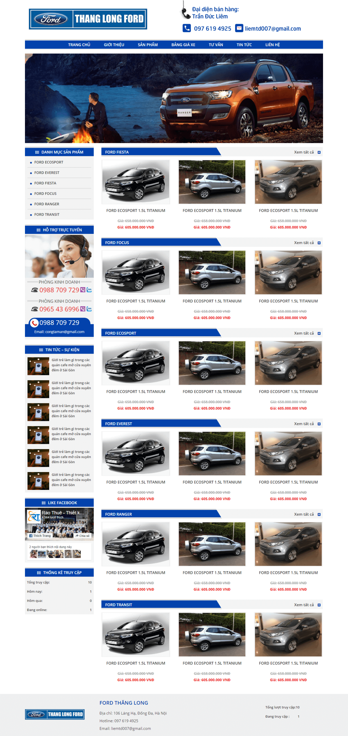 Mẫu website Xe Ô Tô (Nhập Khẩu)