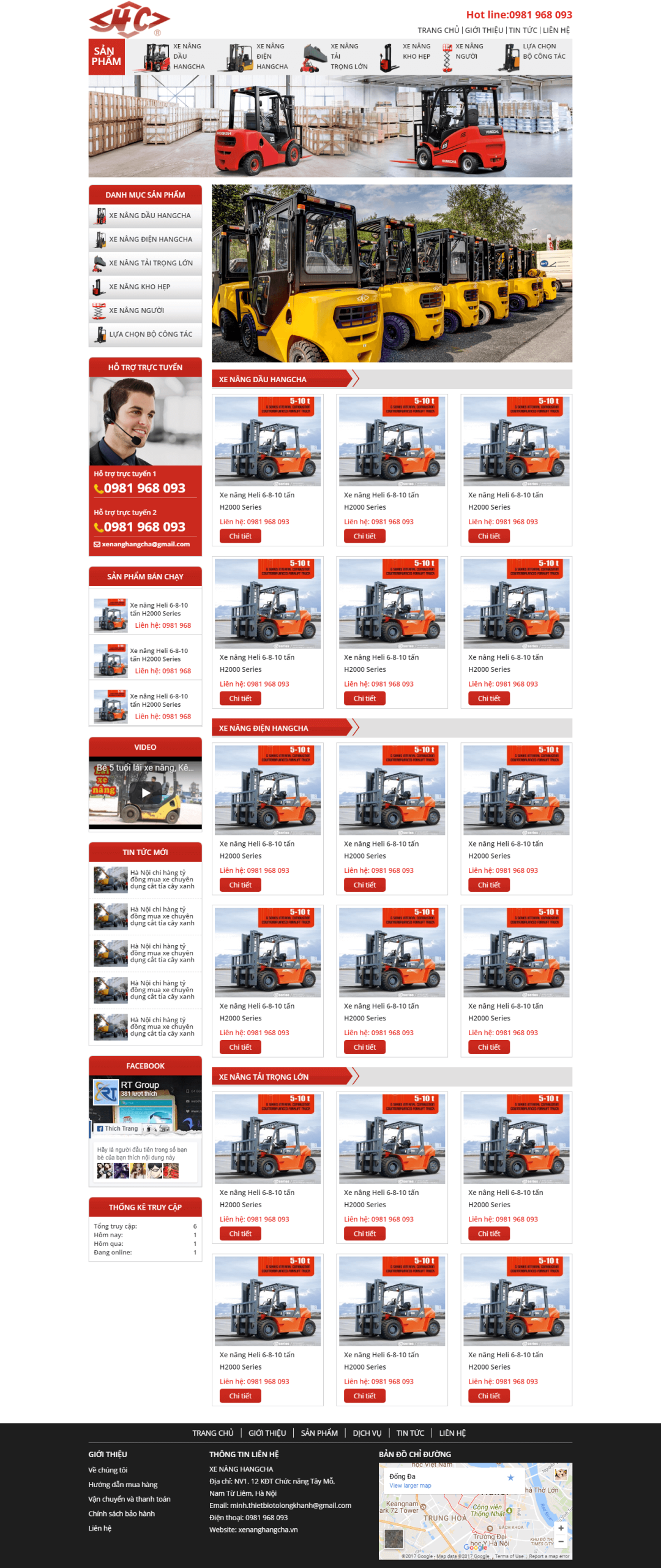 Mẫu website Xe Công Nghiệp 2
