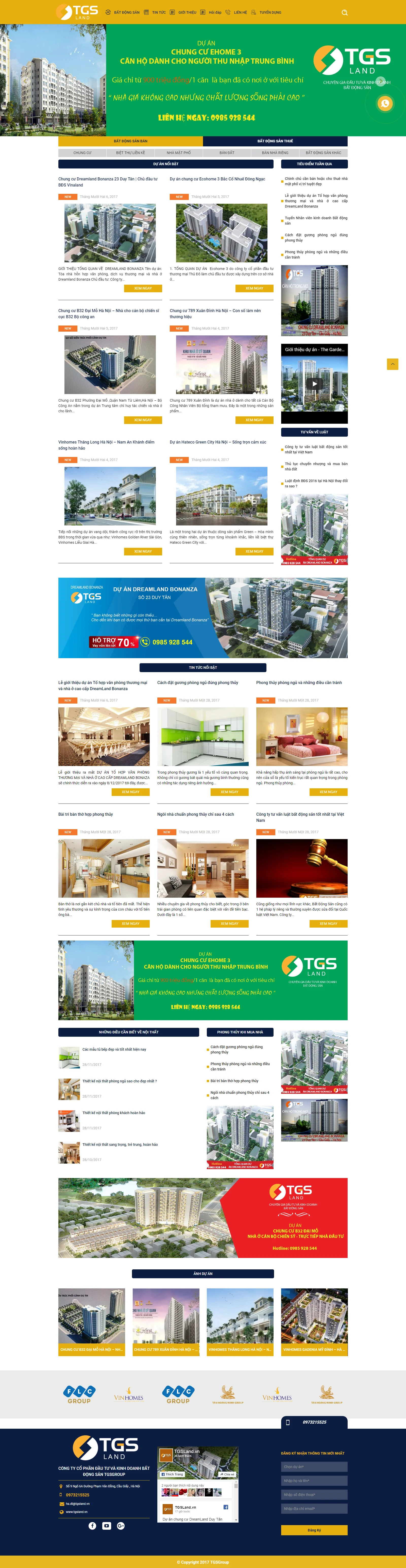 Mẫu web bất động sản đơn giản mà sang trọng