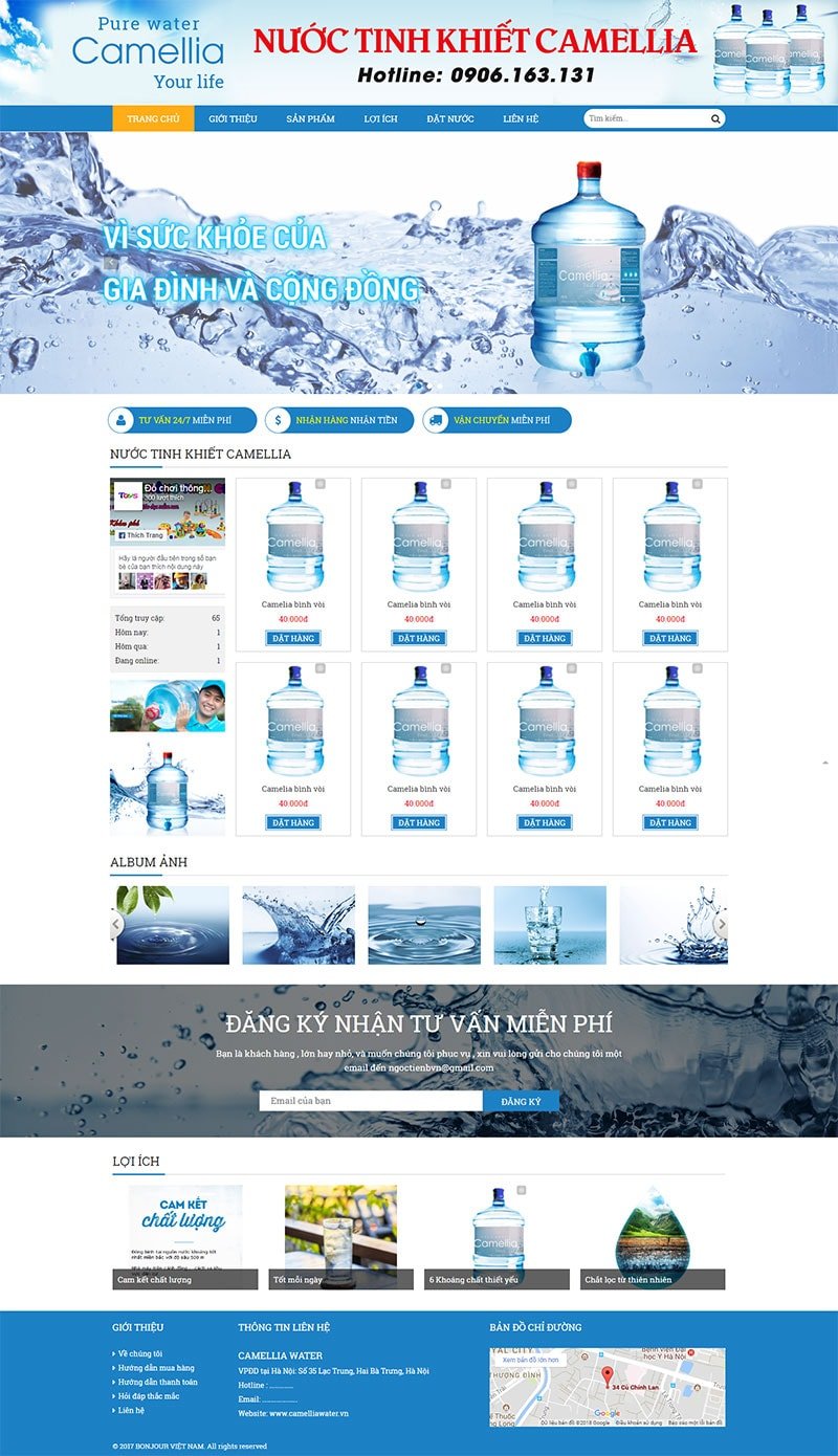 Mẫu website bán bình nước