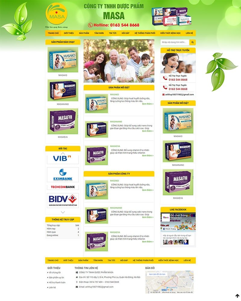 Mẫu website bán hàng dược phẩm