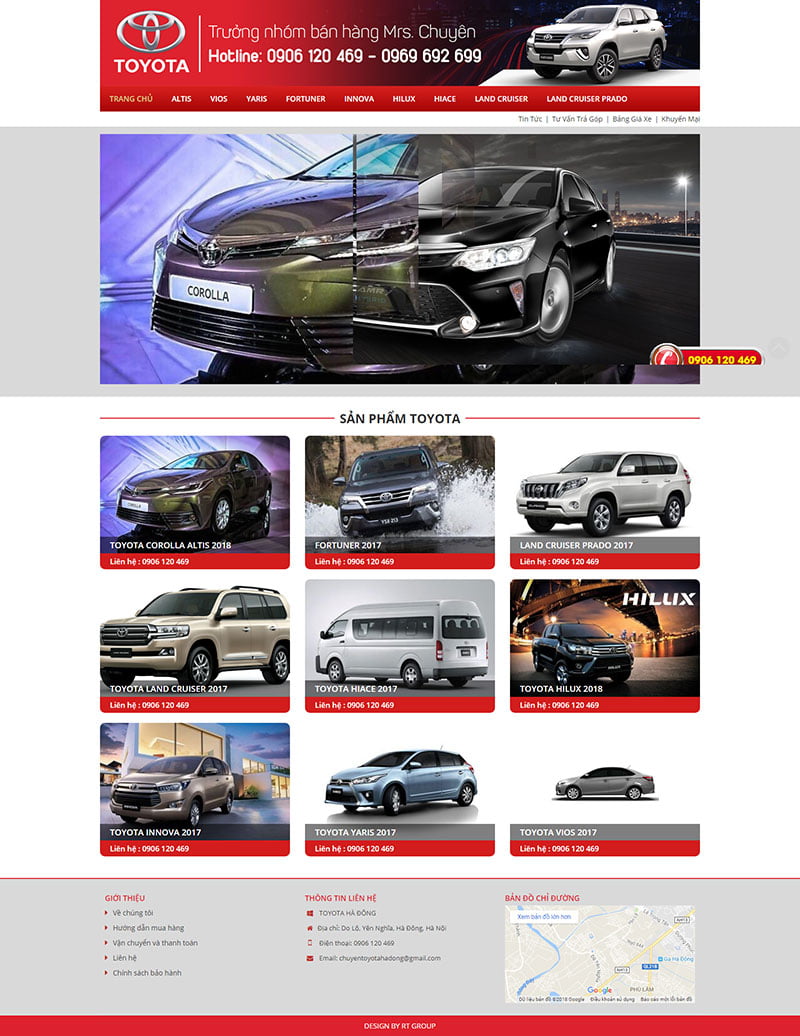 Mẫu website bán hàng ô tô