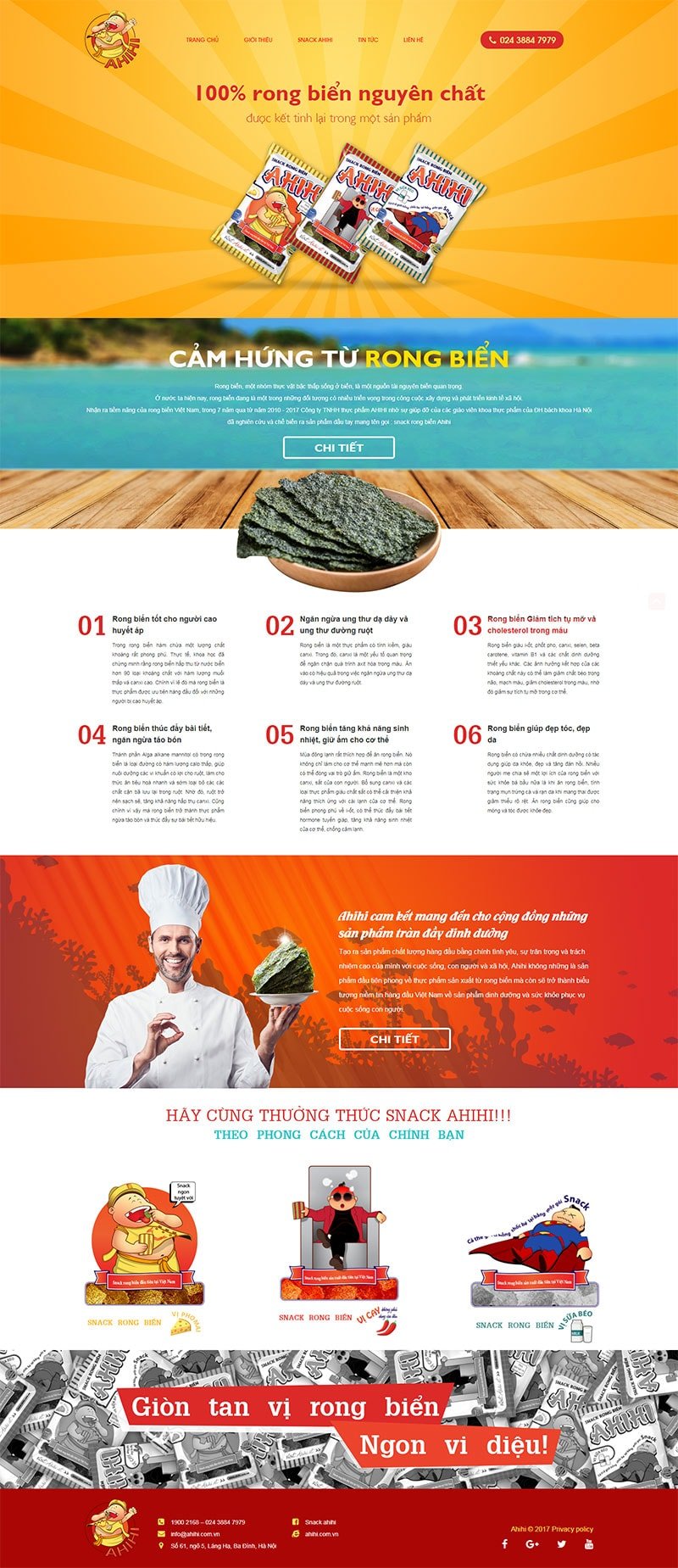 Mẫu website bán thực phẩm rong biển snack