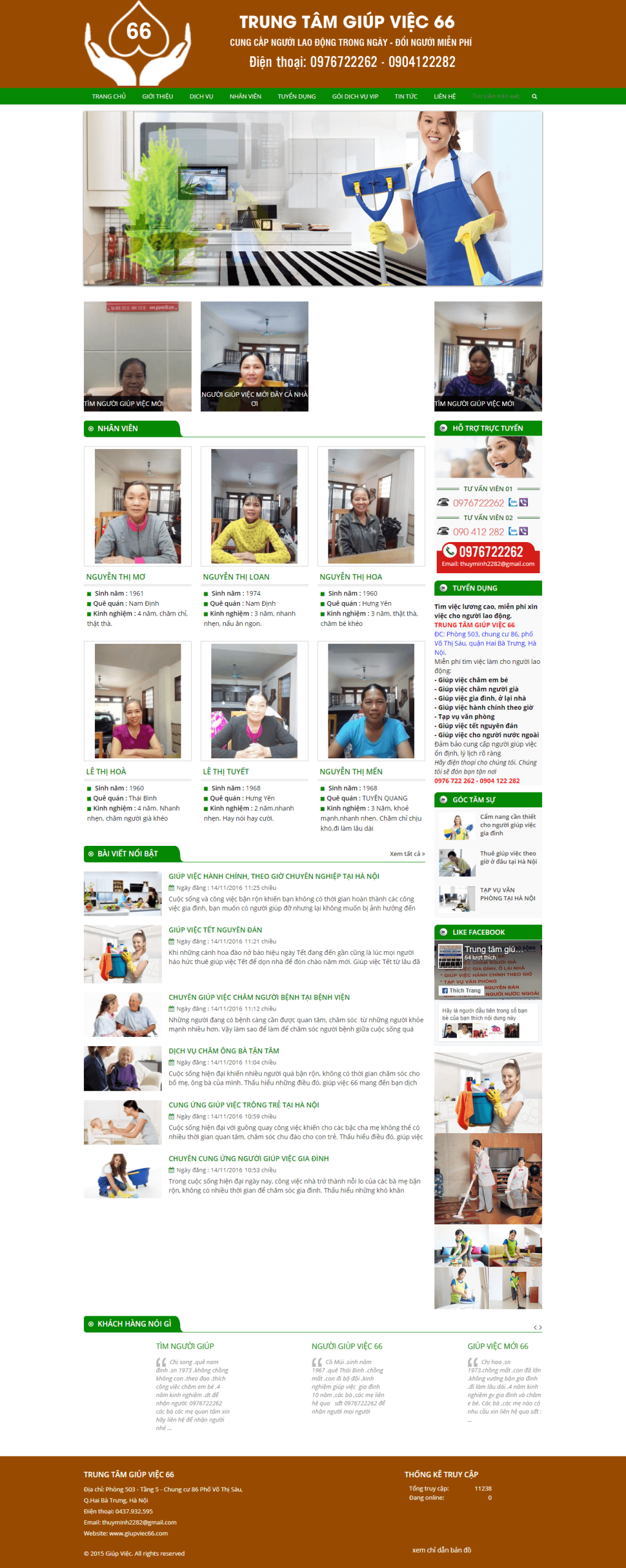 Mẫu Website Trung Tâm Giúp Việc
