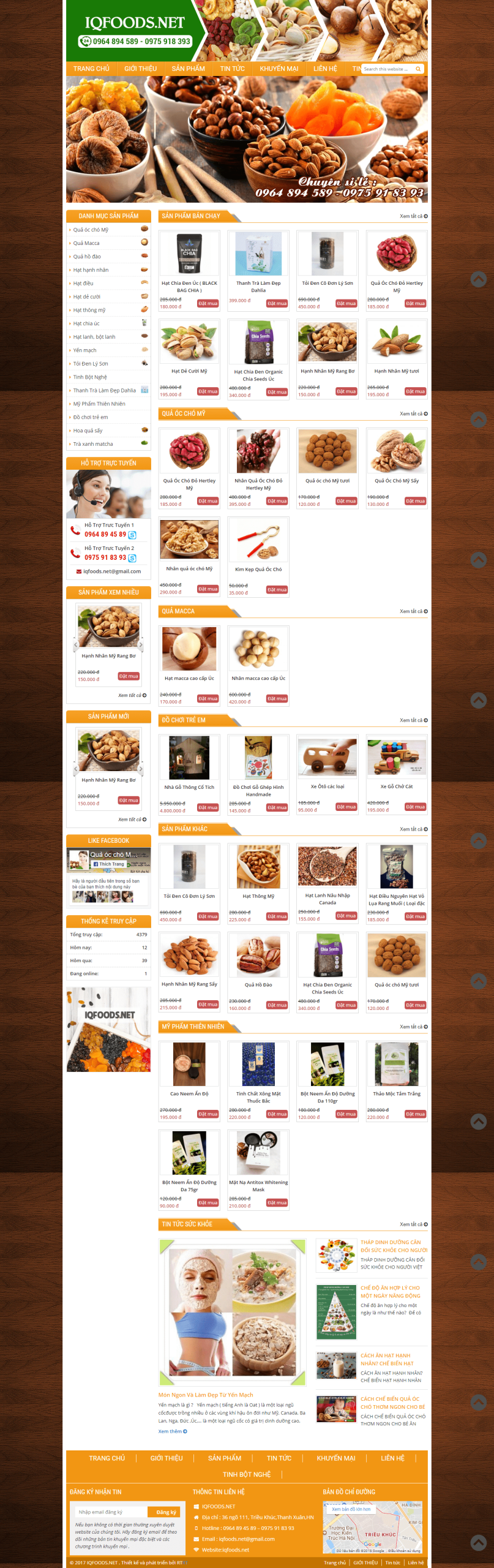Website Bán Hạt Dẻ, Điều