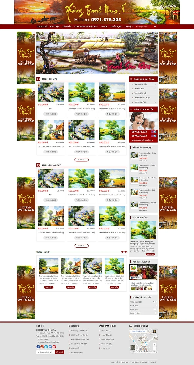 Mẫu website xưởng tranh nam á