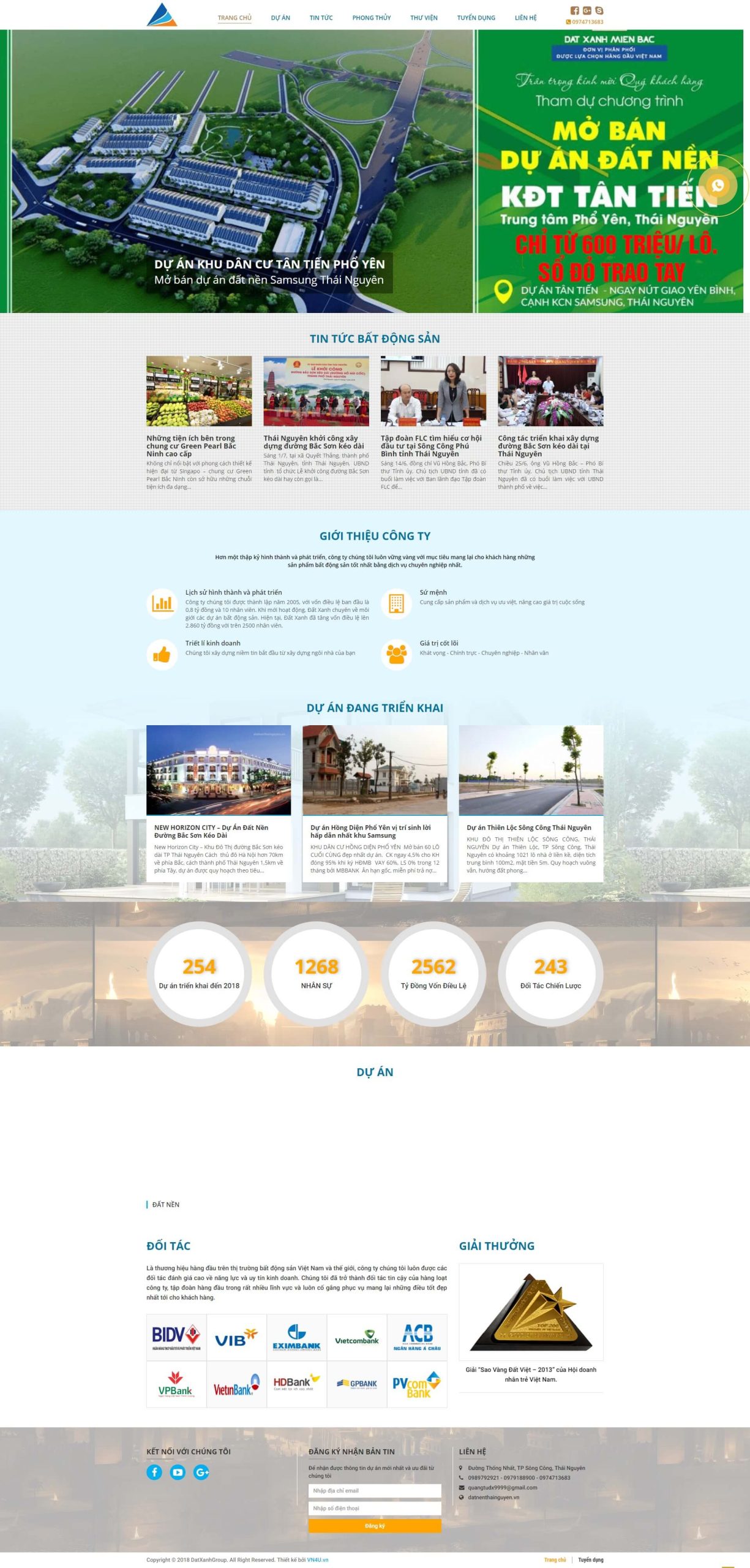 Mẫu website bất động sản cho nhiều dự án 3
