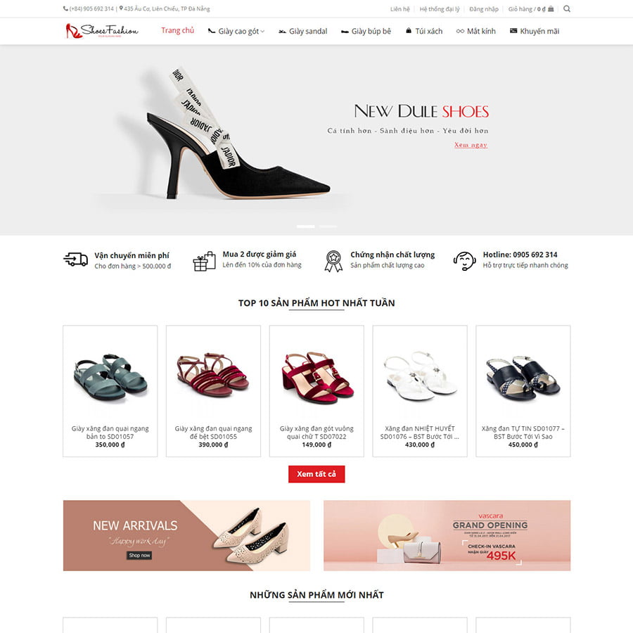 Theme WordPress Flatsome bán giày nữ
