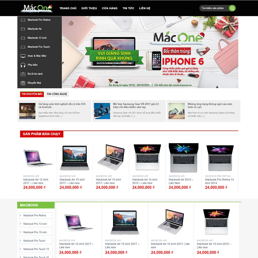 Theme wordpress Flatsome bán laptop 01