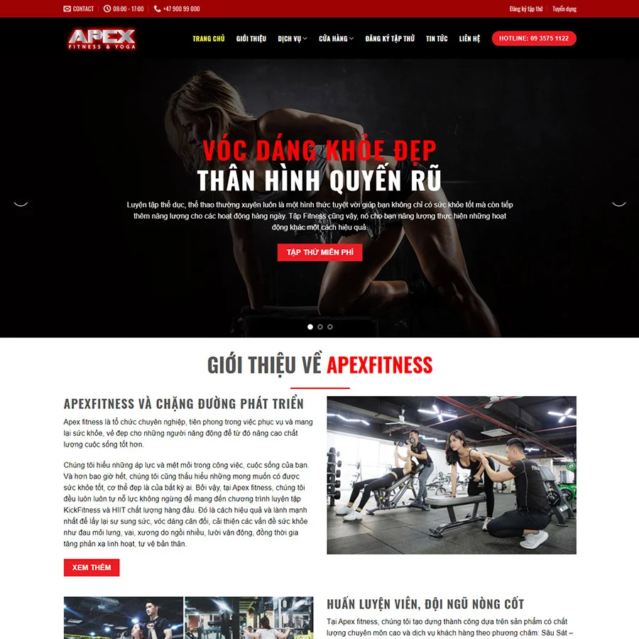 Theme wordpress phòng tập gym