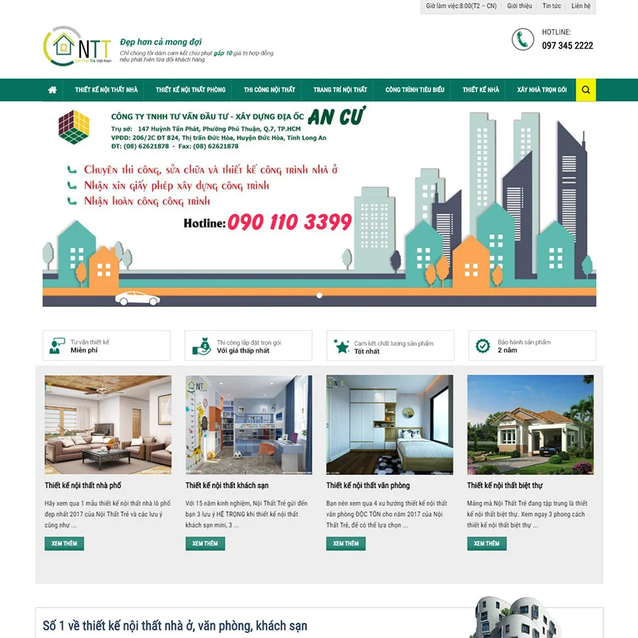 Web công ty kiến trúc – xây dựng