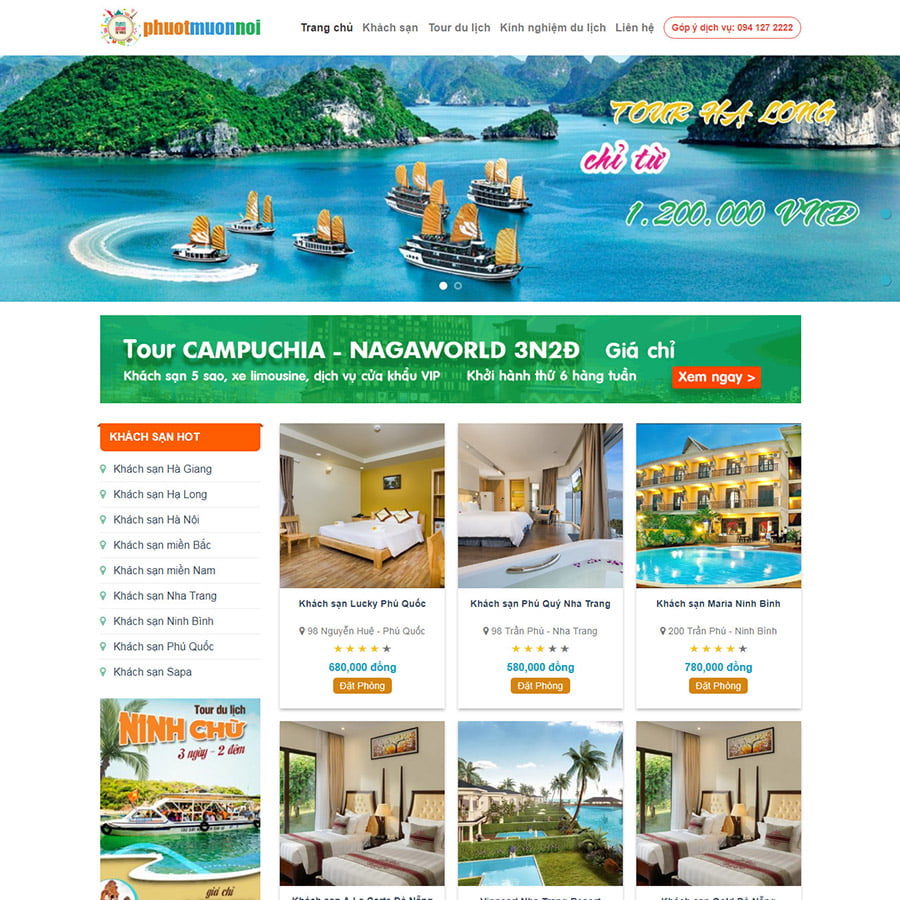 Web du lịch khách sạn Ver 02
