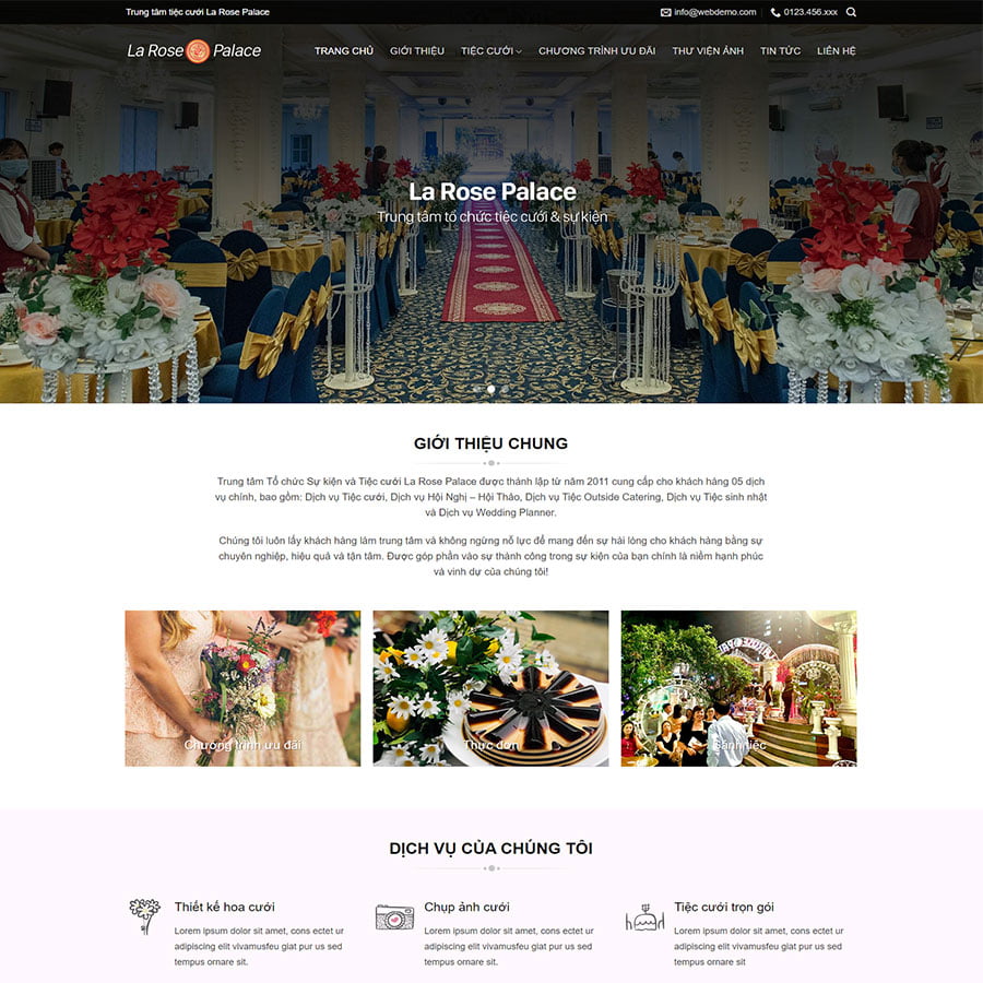 Theme WordPress nhà hàng tiệc cưới