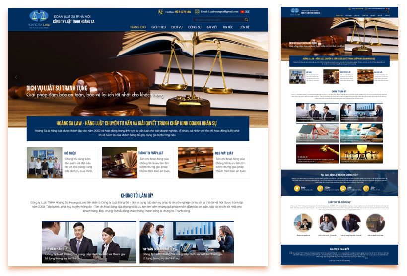 Trang web công ty luật đẹp hiện đại được VN4U thiết kế bằng công nghệ tiên tiến
