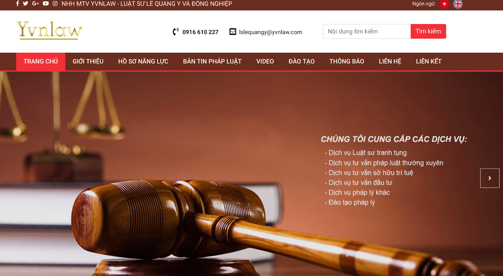 Mẫu website công ty luật mang chủ đề công lý