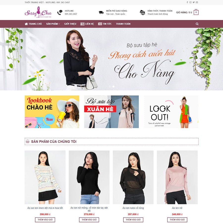 Mẫu Website, Template Đẹp Cho Shop Quần Áo
