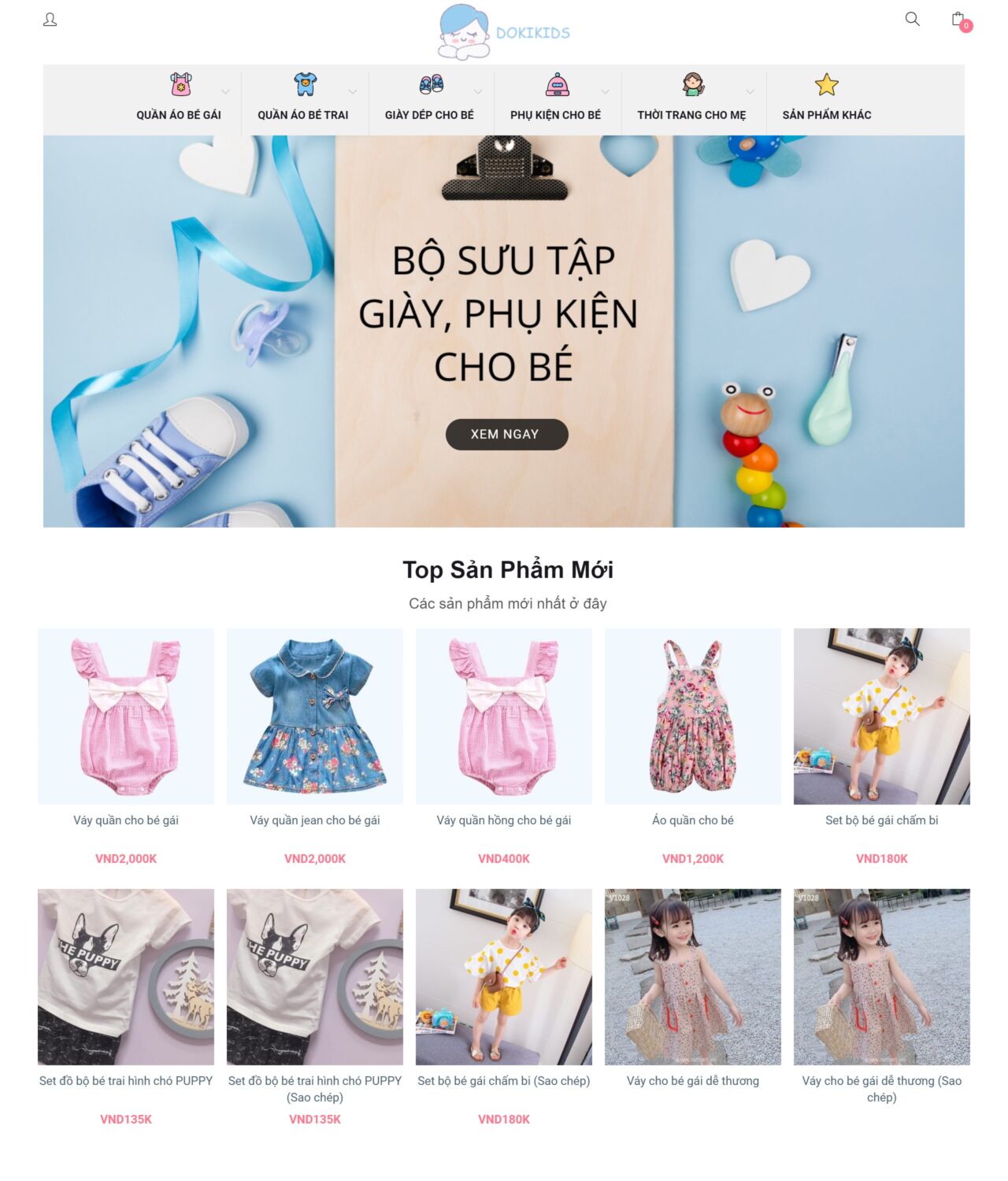 Mẫu Website, Template Đẹp Cho Shop Quần Áo trẻ em