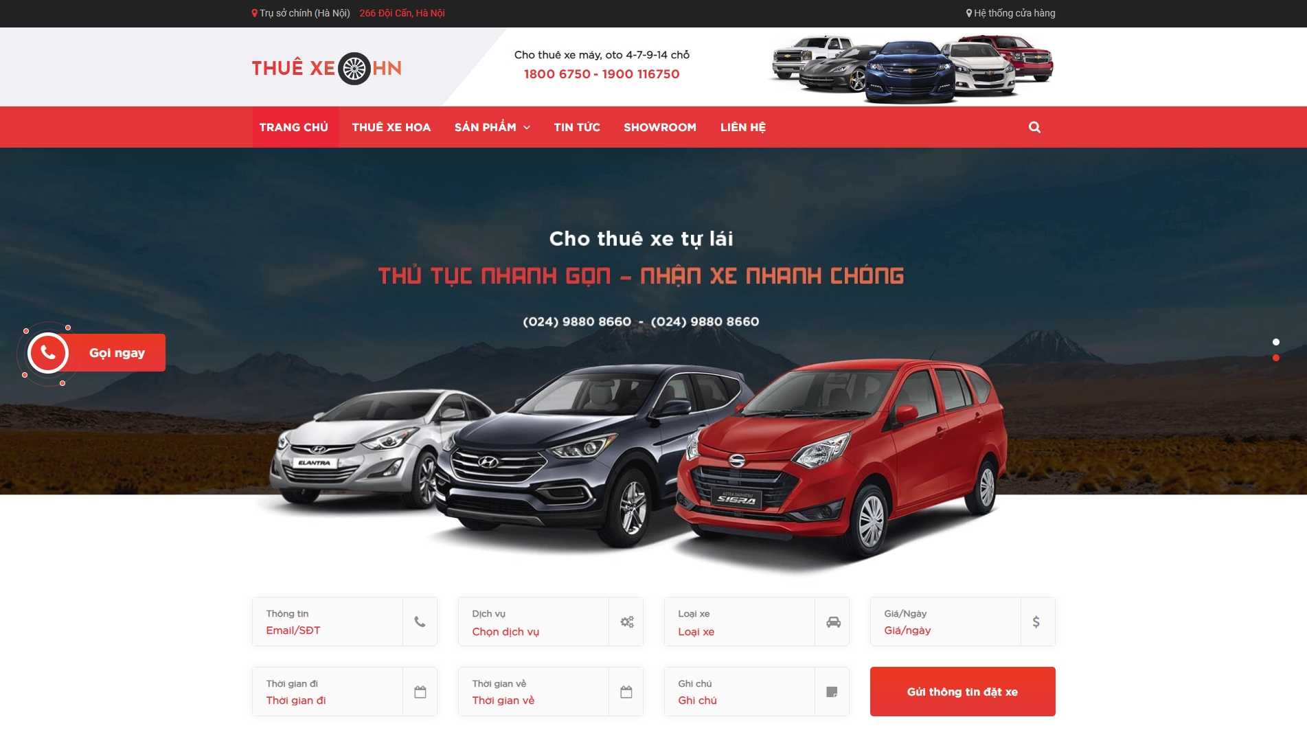 Thiết Kế Website Cho Thuê Xe