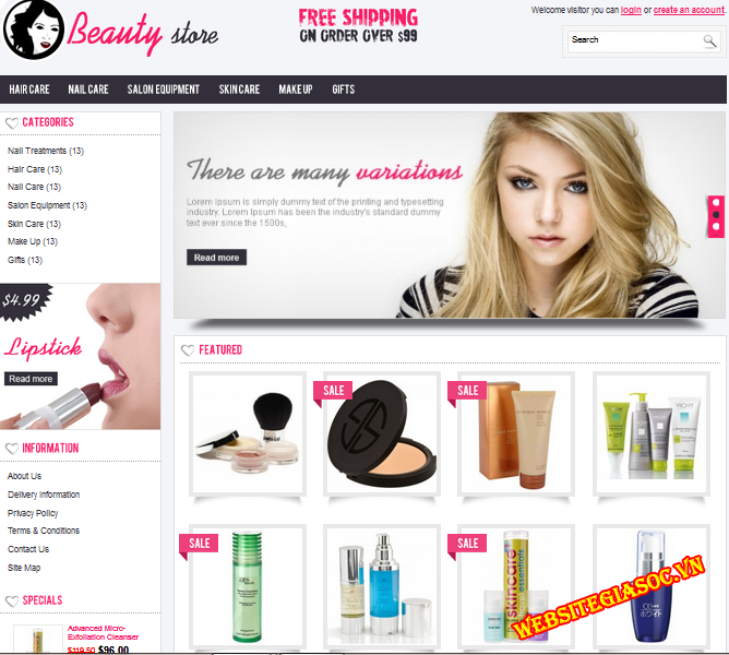 Thiết Kế Website Mỹ Phẩm