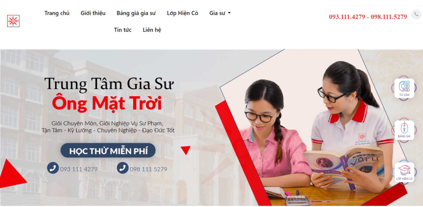 Website Gia Sư Chuyên Nghiệp