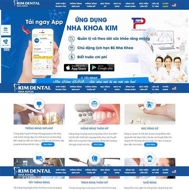 website Nha khoa Kim trang chủ