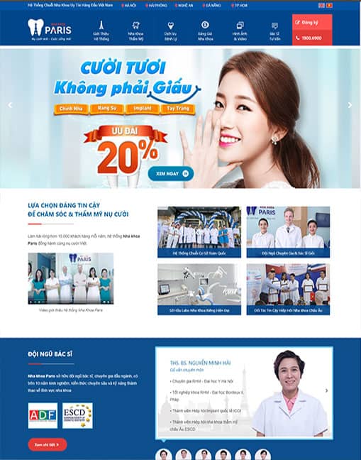 website Nha khoa Paris